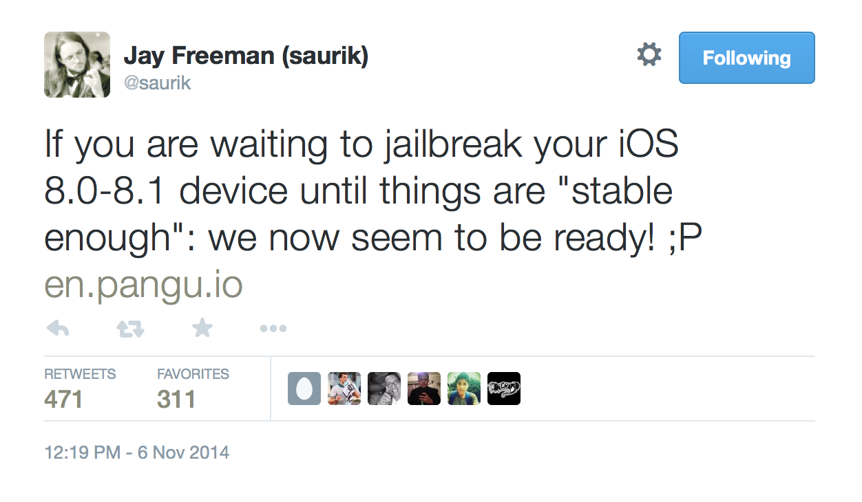 Saurik Says iOS 8 Jailbreak is Now &#039;Stable Enough&#039;, Packages Can Be Marked iOS 8 Compatible