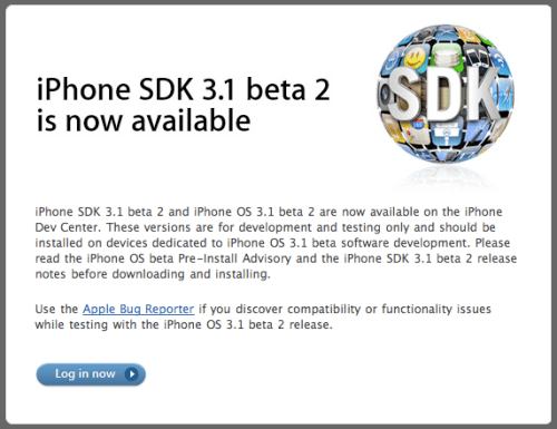Apple Seeds iPhone OS 3.1 Beta 2 to Developers
