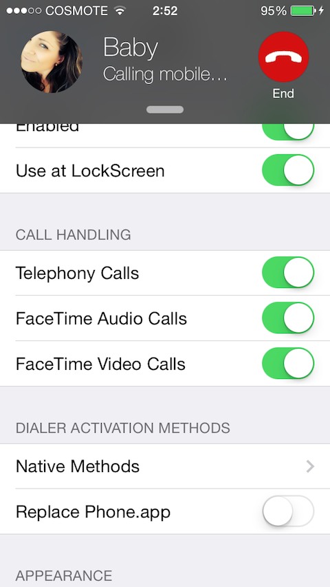 CallBar Tweak Gets Updated With Support for iOS 8