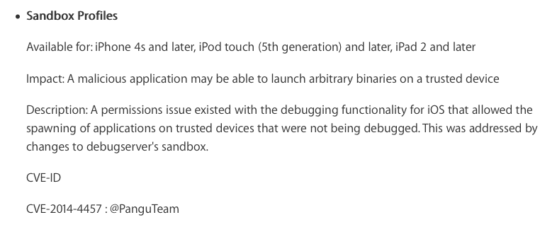 Apple Credits PanguTeam With Discovering Three Security Vulnerabilities in iOS 8