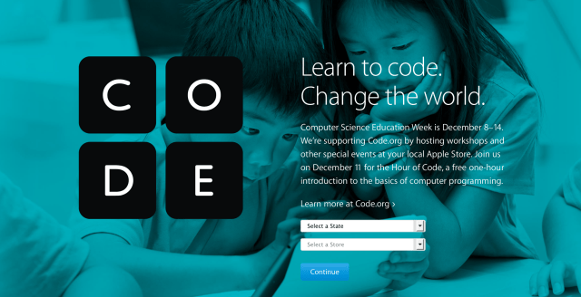 Apple to Offer Free &#039;Hour of Code&#039; Workshop in Apple Stores on December 11th