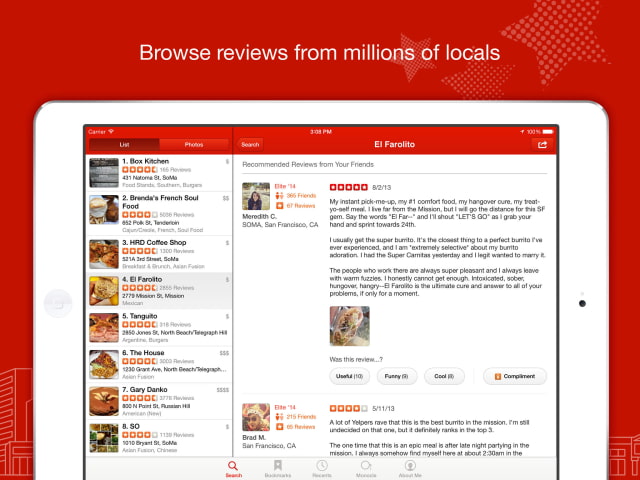 Yelp iPhone App Gets Redesigned Nearby &amp; Friend Feed
