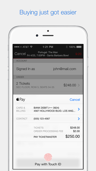 Ticketmaster App Gets Apple Pay Support