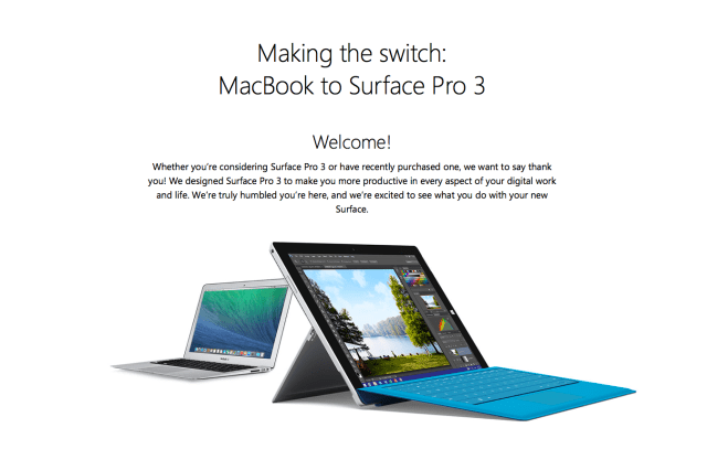 Microsoft Launches &#039;Mac to Surface Pro 3&#039; Site for Switchers