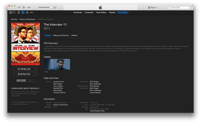 Apple is Now Streaming &#039;The Interview&#039; on iTunes