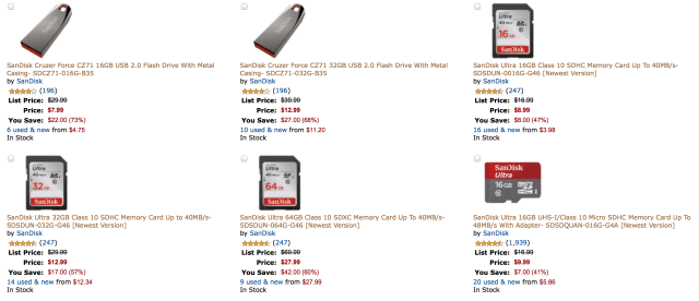Amazon is Discounting Select SanDisk Memory Products By Up to 73% Off Today [Deal]