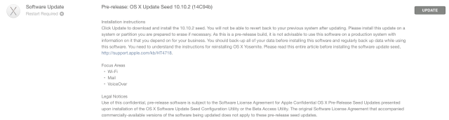 Apple Seeds New OS X Yosemite 10.10.2 Build to Developers for Download