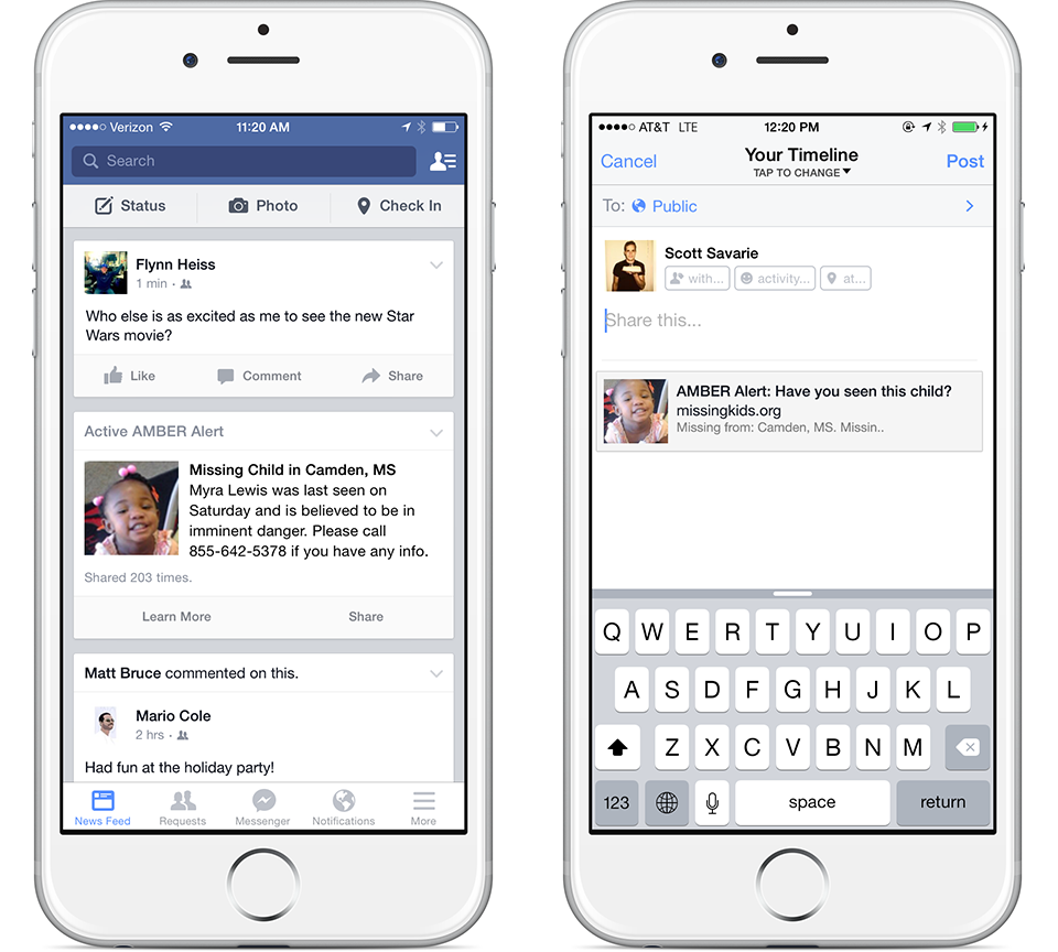 Facebook Will Now Deliver AMBER Alerts to Your News Feed