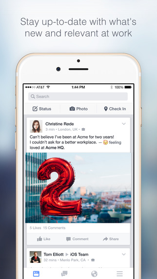 Facebook Releases New &#039;Facebook at Work&#039; App for iPhone
