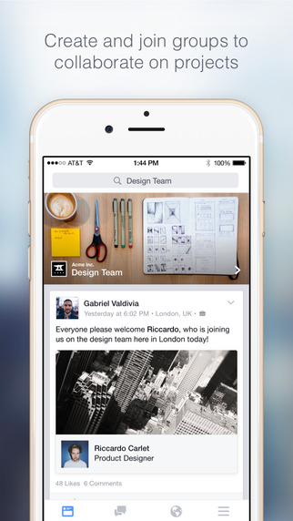 Facebook Releases New &#039;Facebook at Work&#039; App for iPhone