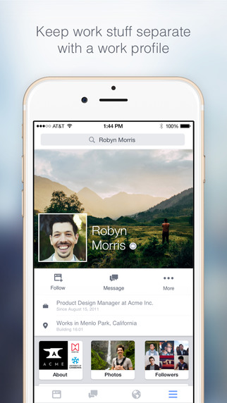 Facebook Releases New &#039;Facebook at Work&#039; App for iPhone