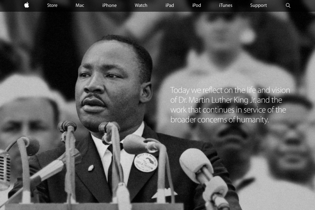 Apple Updates Its Homepage to Honor Dr. Martin Luther King Jr.