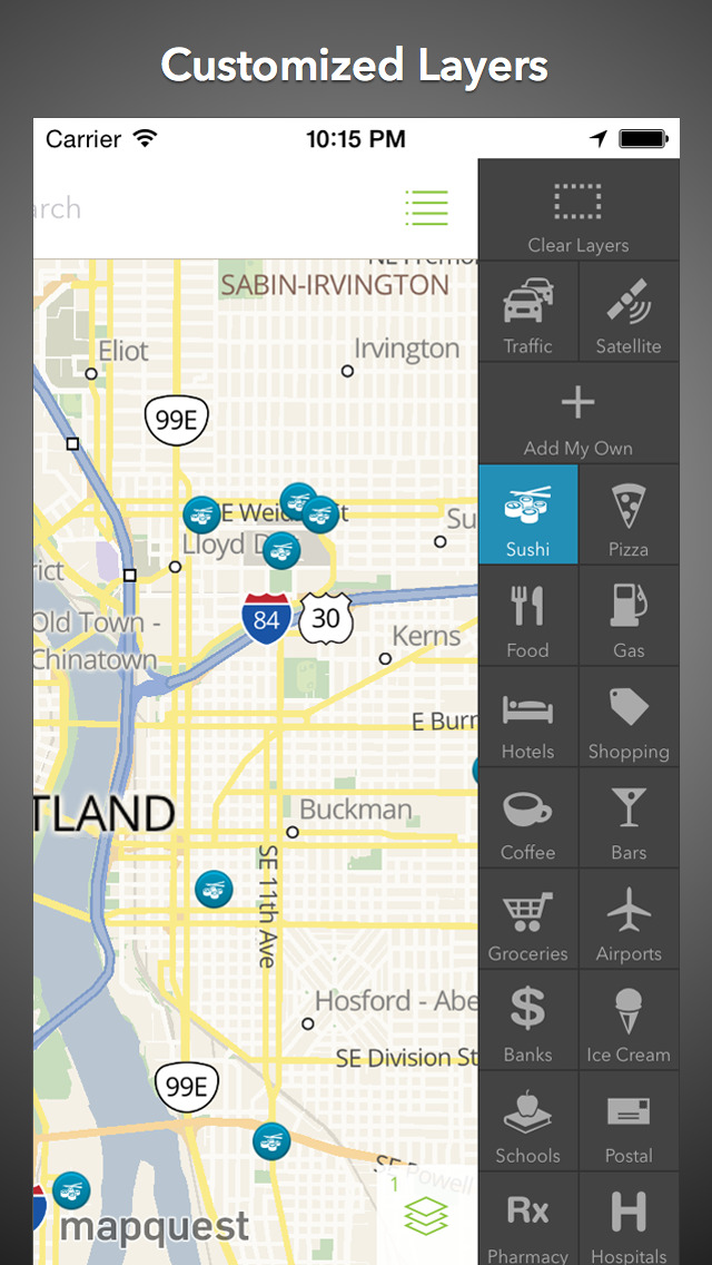 MapQuest Gets Clearer On-Map Directives, POI Info, Hotel Bookings, Upcoming Events, More