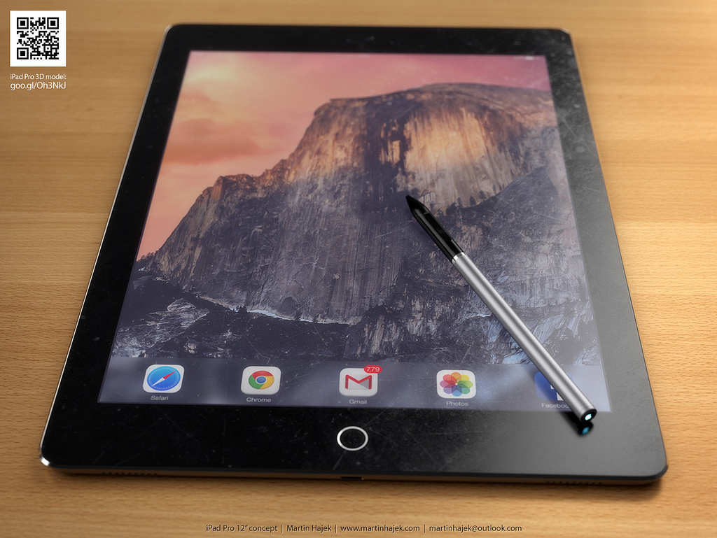 Concept Renders of the Rumored 12-Inch iPad and Stylus [Images]