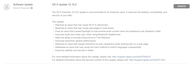 Apple Releases OS X Yosemite 10.10.2 with Wi-Fi Fix, Ability to Browse iCloud Drive in Time Machine