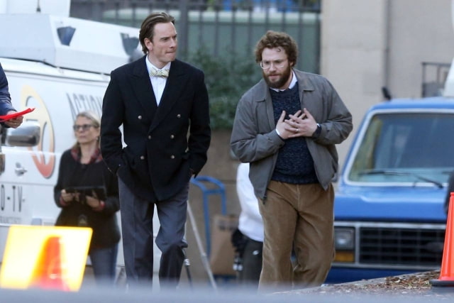 First Photos of Michael Fassbender as Steve Jobs and Seth Rogen as Steve Wozniak