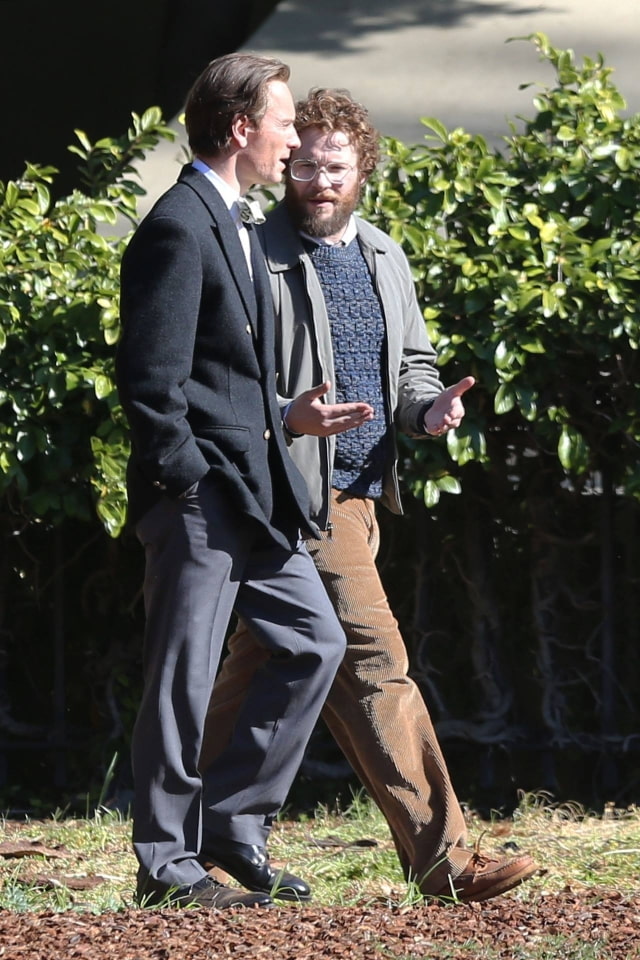 First Photos of Michael Fassbender as Steve Jobs and Seth Rogen as Steve Wozniak