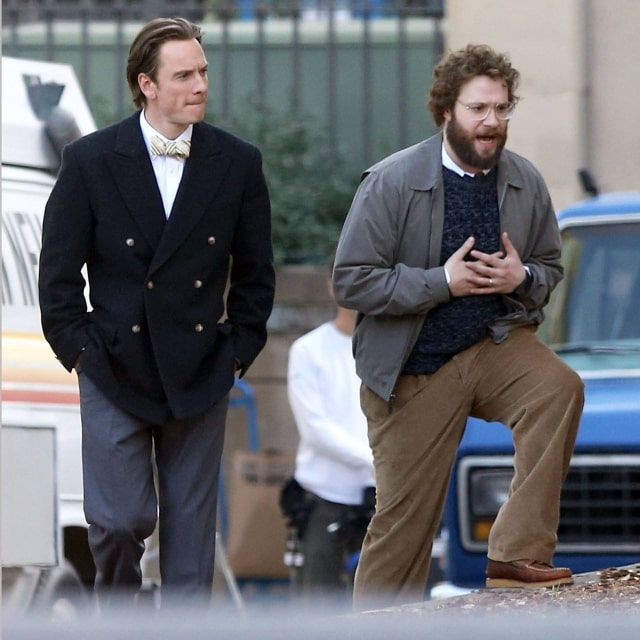 First Photos of Michael Fassbender as Steve Jobs and Seth Rogen as Steve Wozniak