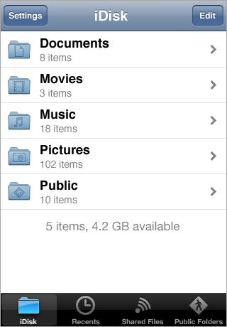 Apple Releases MobileMe iDisk App for iPhone, iPod