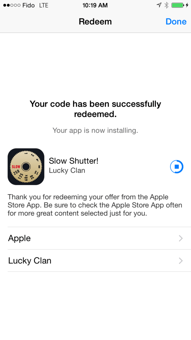 Apple Offers Slow Shutter! as a Free Download Via the Apple Store App