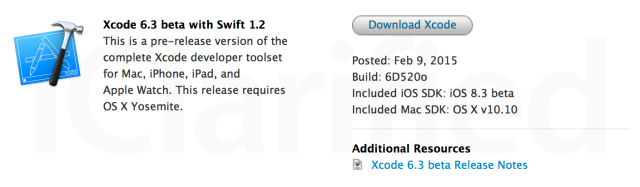Apple Releases Xcode 6.3 Beta With Swift 1.2 to Developers