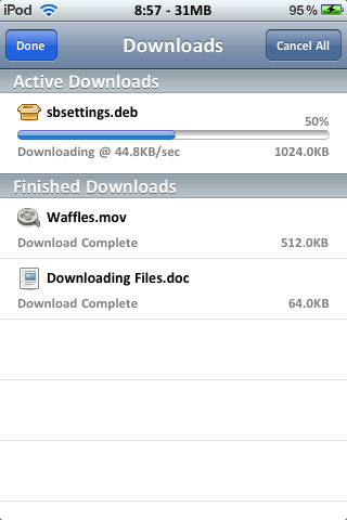 Safari Download Manager for iPhone Released on Cydia Store