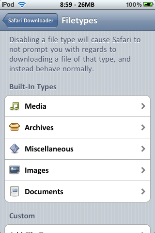 Safari Download Manager for iPhone Released on Cydia Store