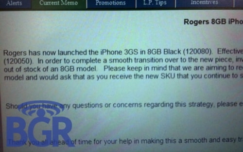 Apple to Release an 8GB iPhone 3GS?