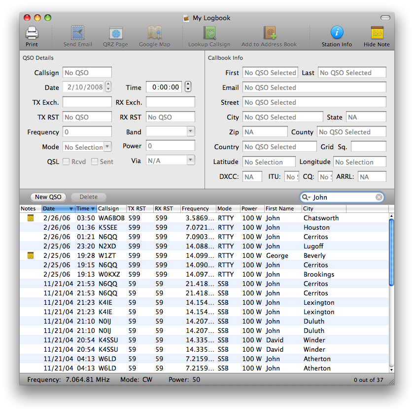 Ham Radio Logging Application