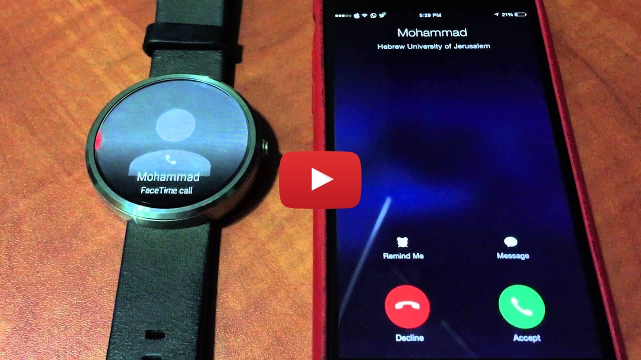 Android Wear Smartwatch Accepting an iPhone Call [Video] - iClarified