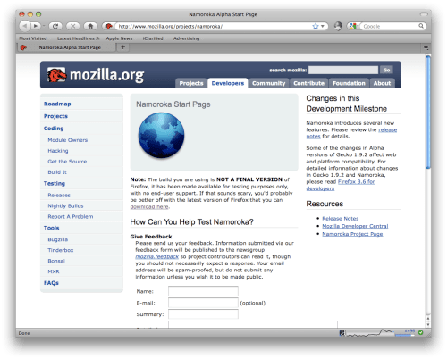 Mozilla Announces Firefox 3.6 Alpha 1