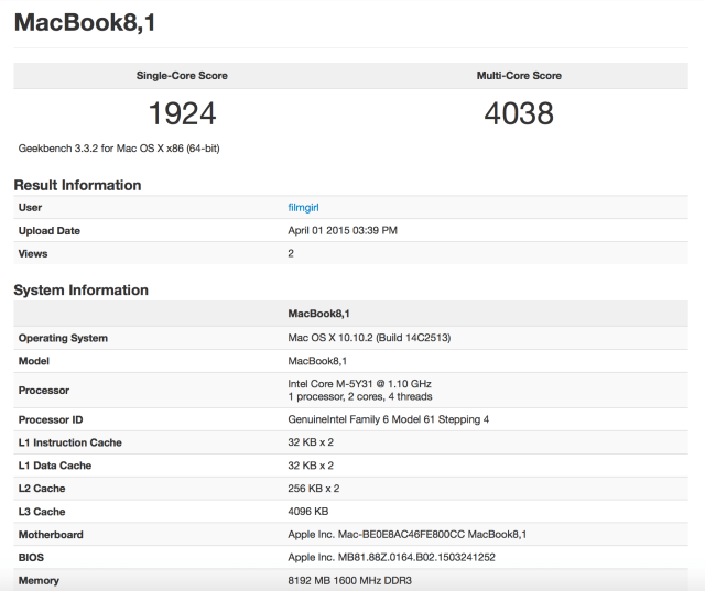 Early Benchmarks for the New 12-Inch Retina MacBook [Chart]
