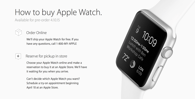 You Will Be Able to Reserve an Apple Watch for Pickup in Store