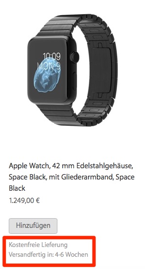 Apple Accidentally Leaks Shipping Estimates for the Apple Watch