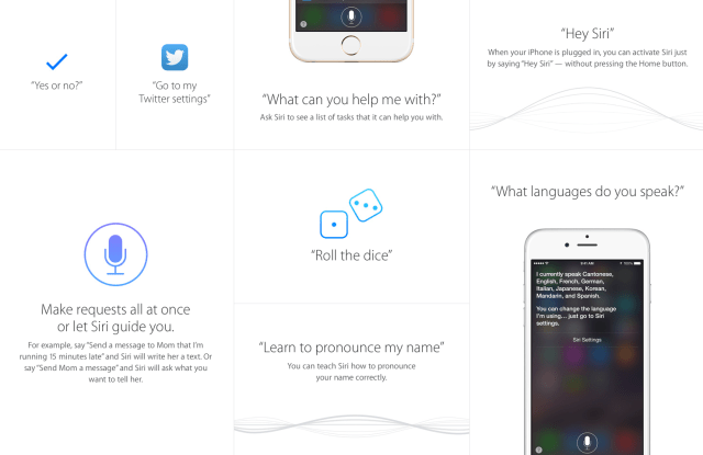 Apple lanza sitio actualizado de Siri con ejemplos