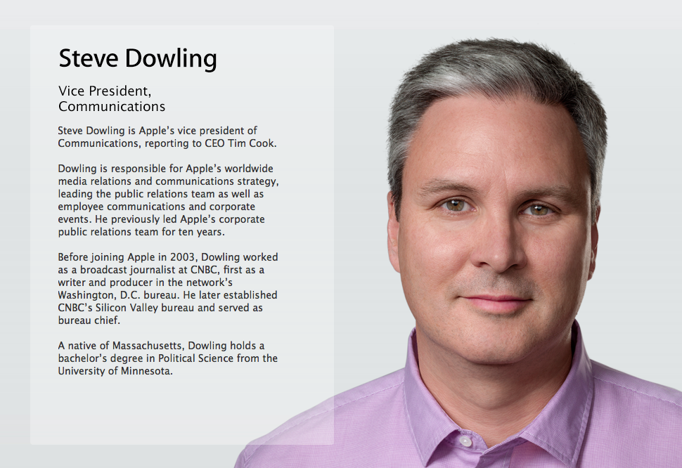 Apple Names Steve Dowling Its New Vice President of Communications