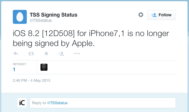 Apple Stops Signing iOS 8.2, Downgrades and Restores No Longer Possible