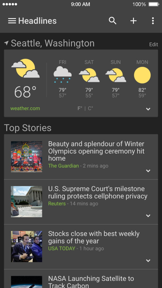Google Releases News &amp; Weather App for the Apple Watch
