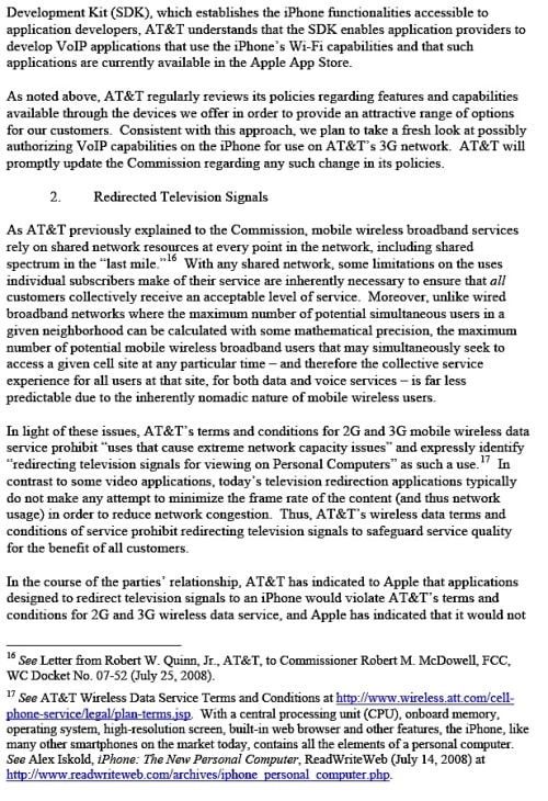 AT&amp;T&#039;s Response to the FCC Inquiry