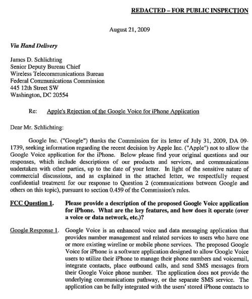 Google Requests Confidentiality for its FCC Filing