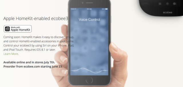 Ecobee3 Announces Ecobee3 Wi-Fi Thermostat With Apple HomeKit Support