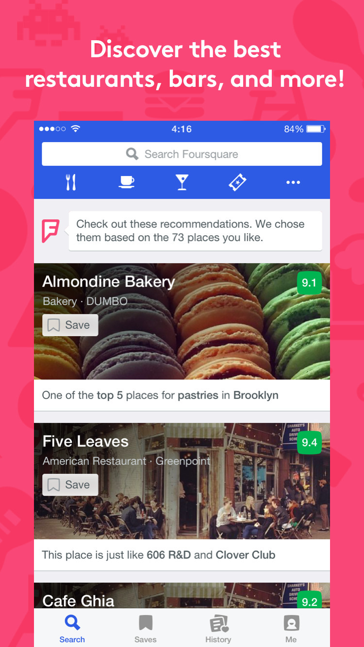 Foursquare App Now Shows You Lists of the Best Places Nearby