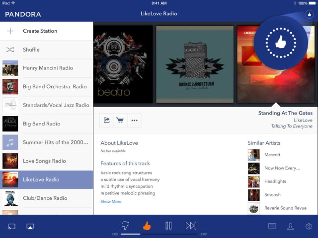 Pandora Radio App Gets New Design for iPad