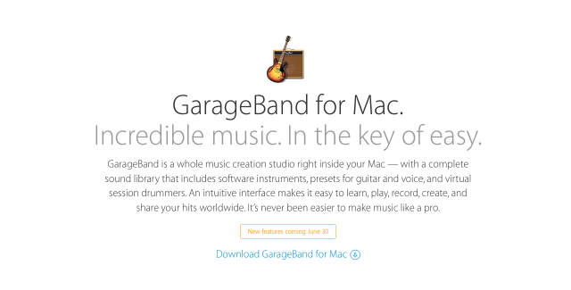 Apple to Update GarageBand With New Features on June 30th