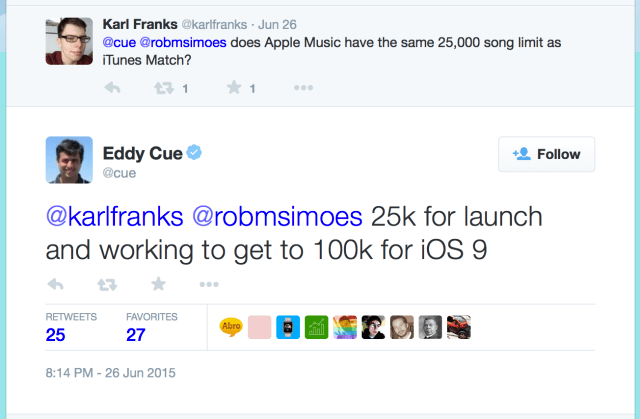 Apple Plans to Increase iTunes Match Song Limit to 100,000 for iOS 9