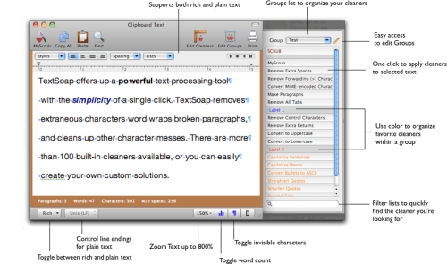 TextSoap 6.3 Supports Snow Leopard