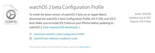 Apple Releases WatchOS 2.0 Beta 3 to Developers