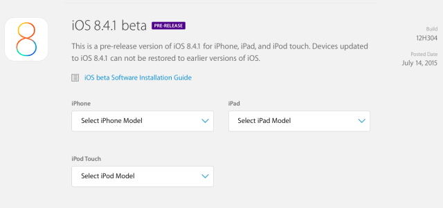 Apple Releases iOS 8.4.1 Beta to Developers for Testing