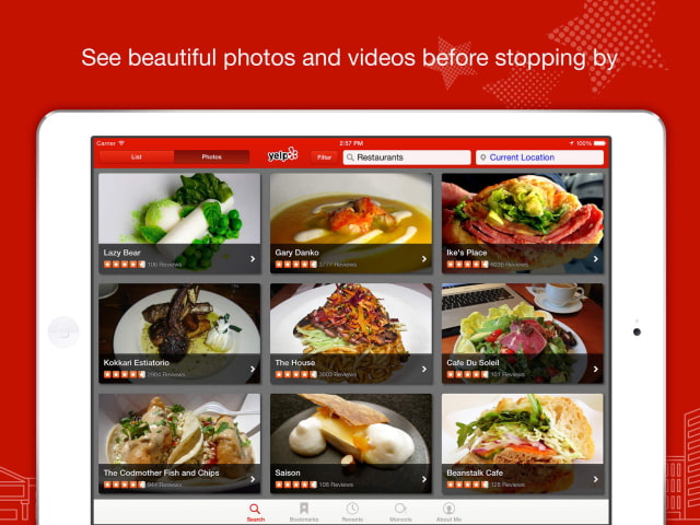 Yelp App Gets Today Widget for iOS 8, Home Delivery Search, More
