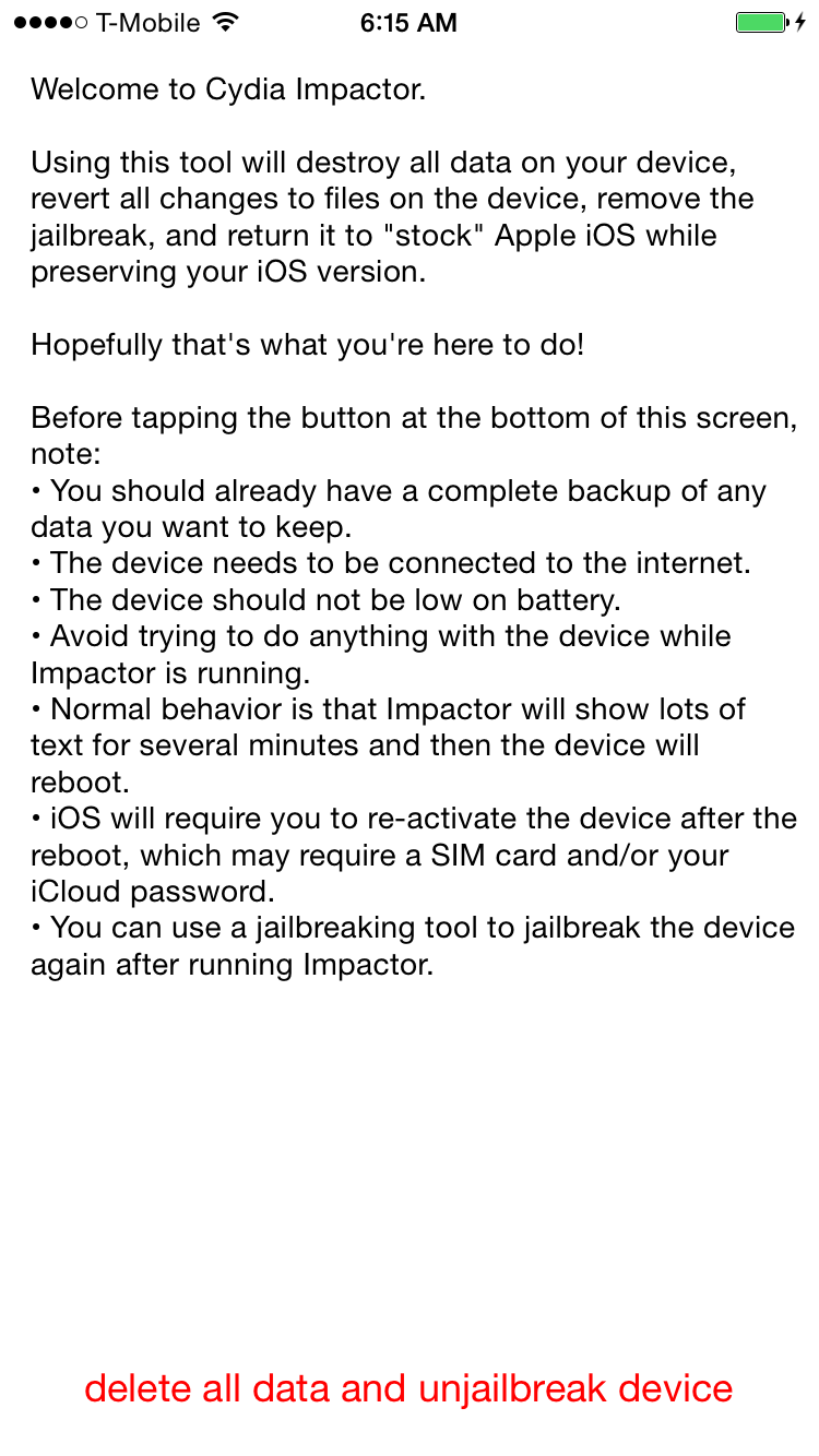 Saurik Releases Cydia Impactor Tweak That Can &#039;Unjailbreak&#039; Your iPhone